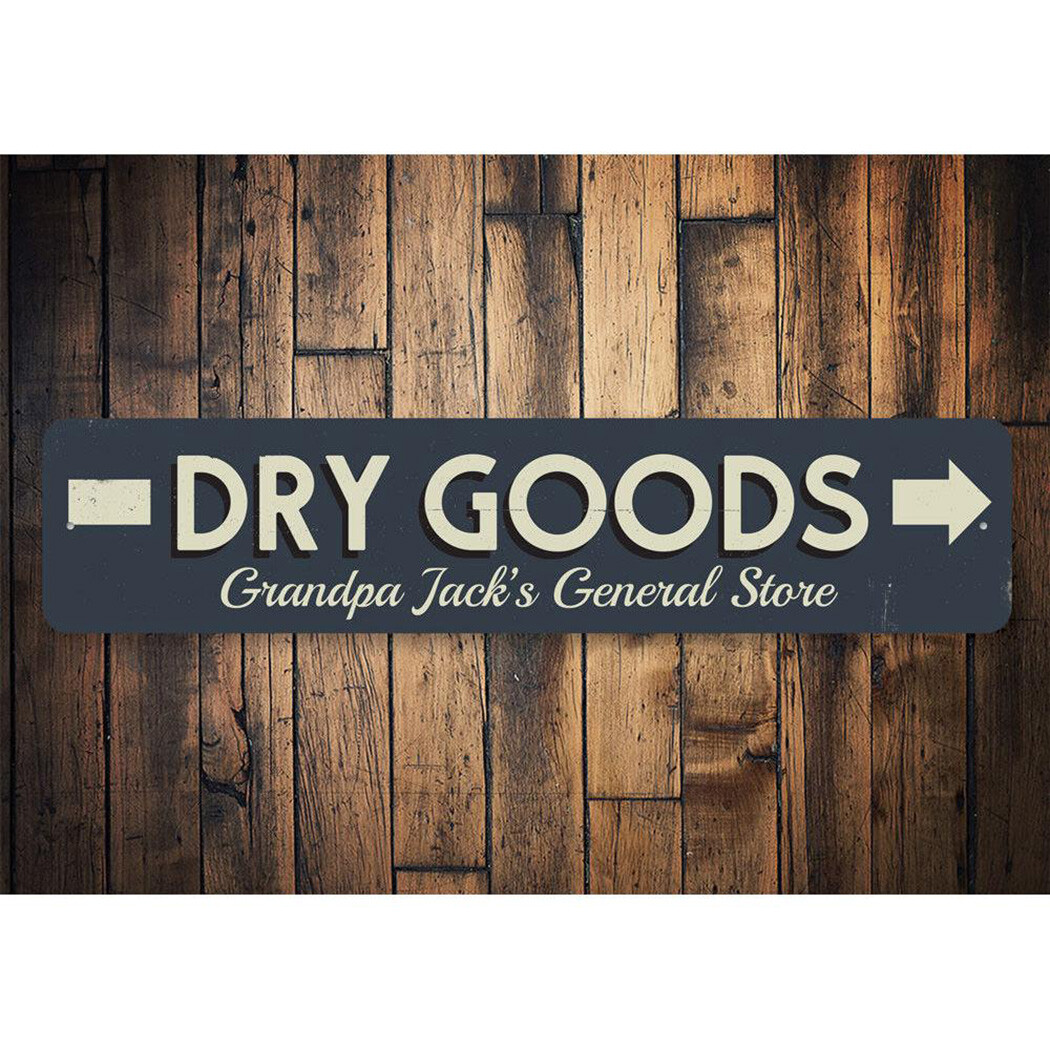 Personalized Dry Goods Direction Sign Custom Mercantile Company Metal Wall Decor gallery
