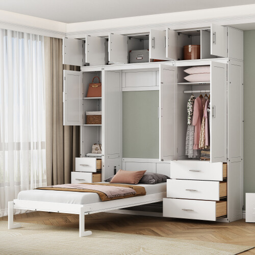 Multi-Functional Murphy Wall Bed with Lockers Wardrobe Video Storage Cabinet Bed gallery