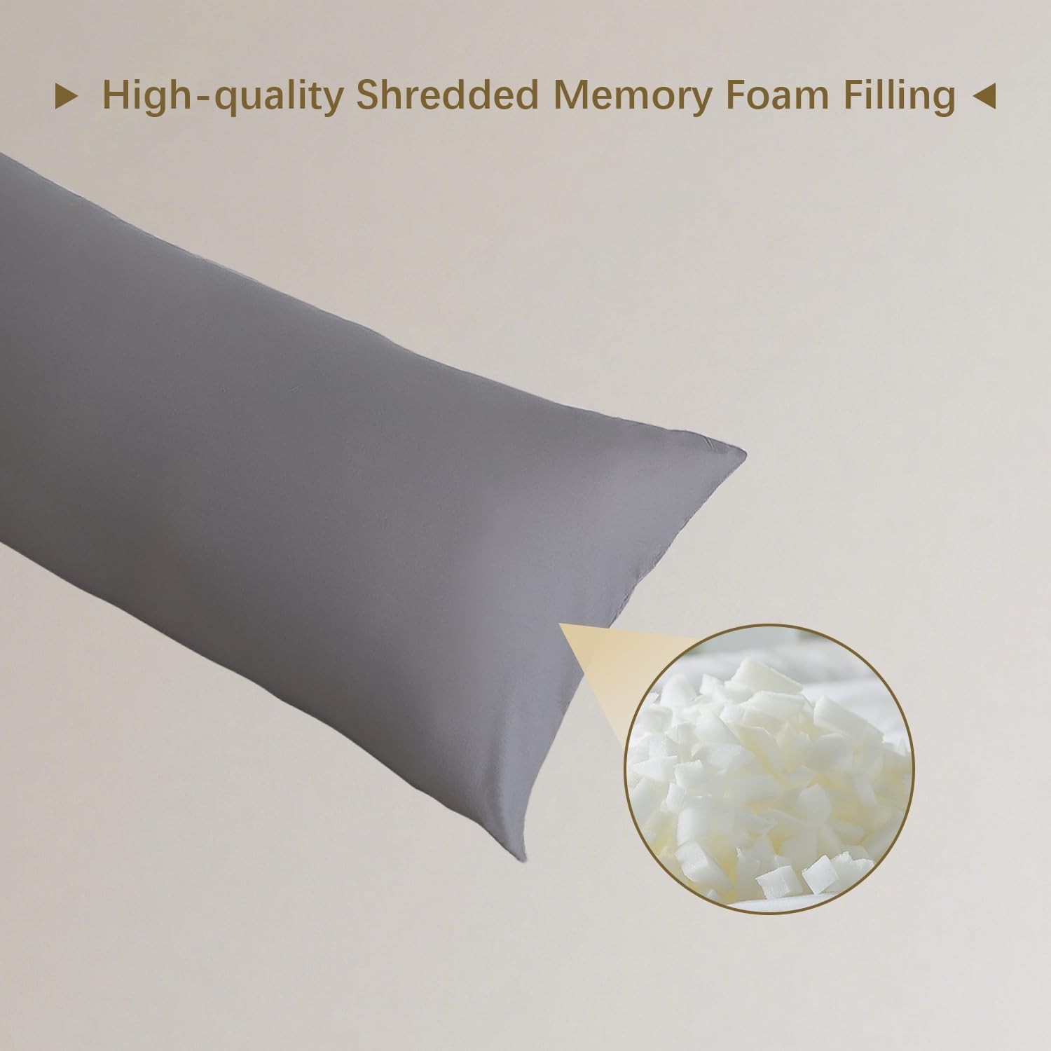 WhatsBedding Memory Foam Body Pillow for Adults, Long Body Pillow for Sleeping, gallery