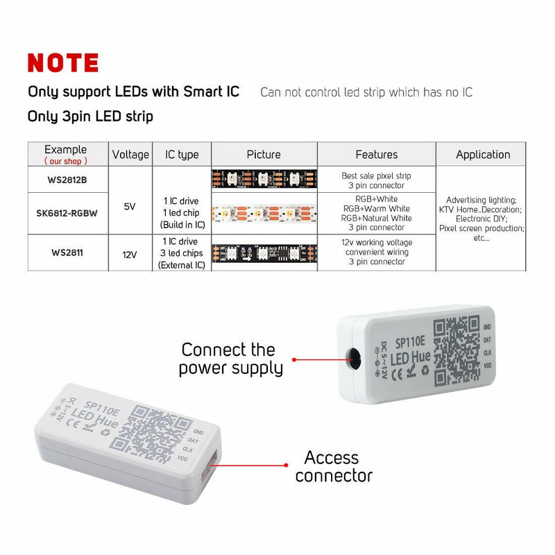 SP110E LED Strip BT Controller iOS/Android-compatible App Control 1024 Pixels gallery