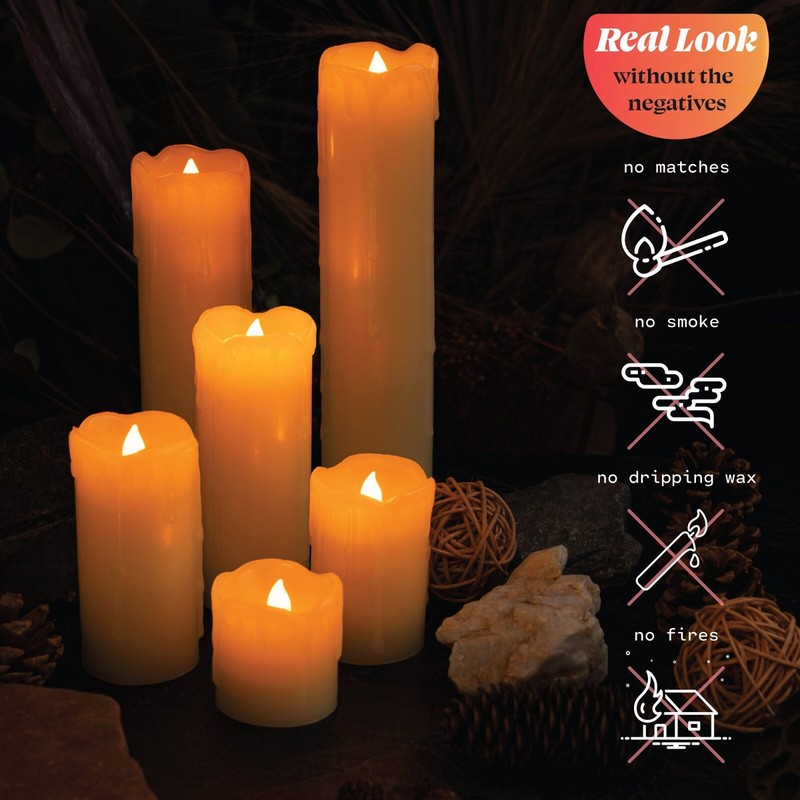 Halloween 6pc LED Timer Flameless Candles Flickering Wax Timer, Battery included gallery