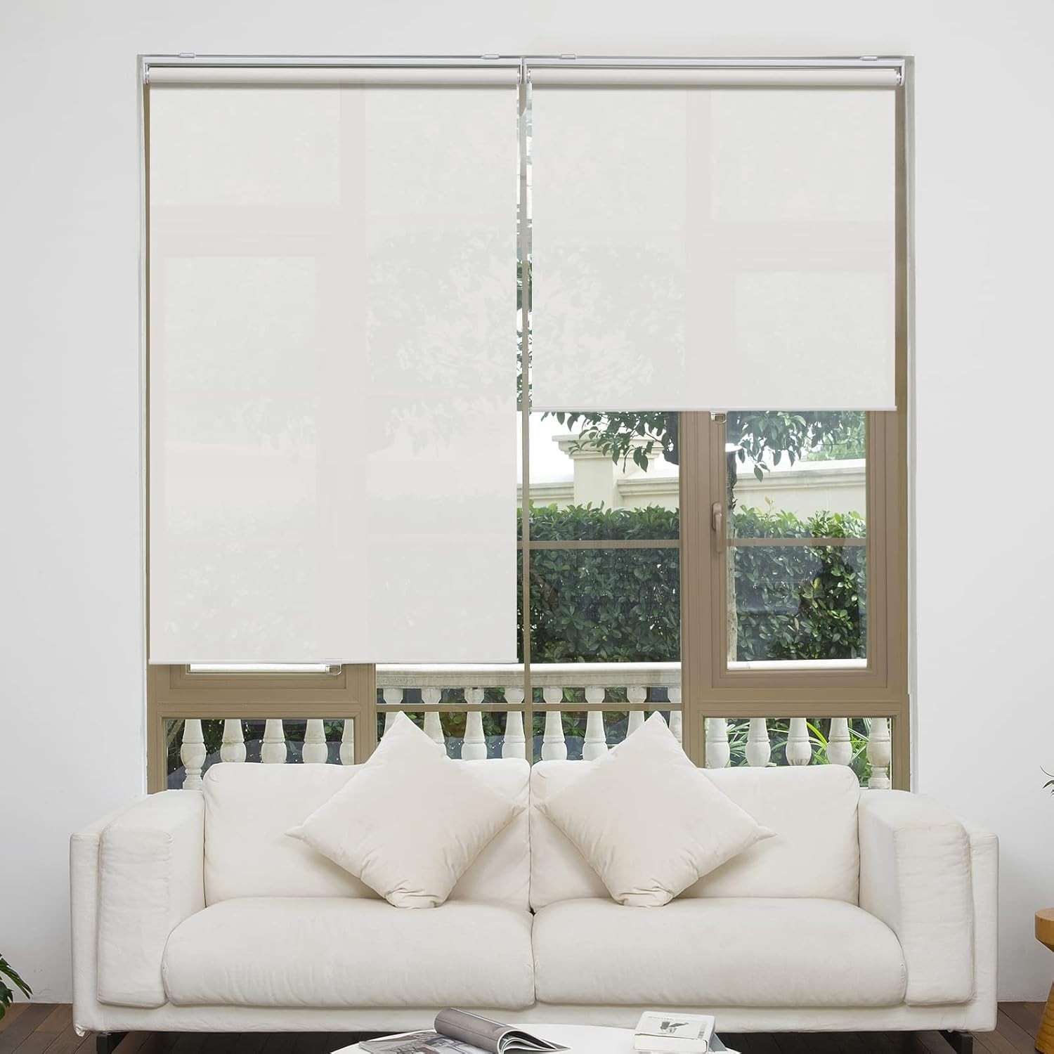 Cordless Roller Shades Light Filtering Shades with 5% Openness Solar Screen gallery