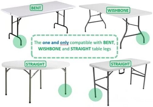 16 Inch Table Leg Extenders for Folding Table 4-Pack Table Risers for Straight & gallery