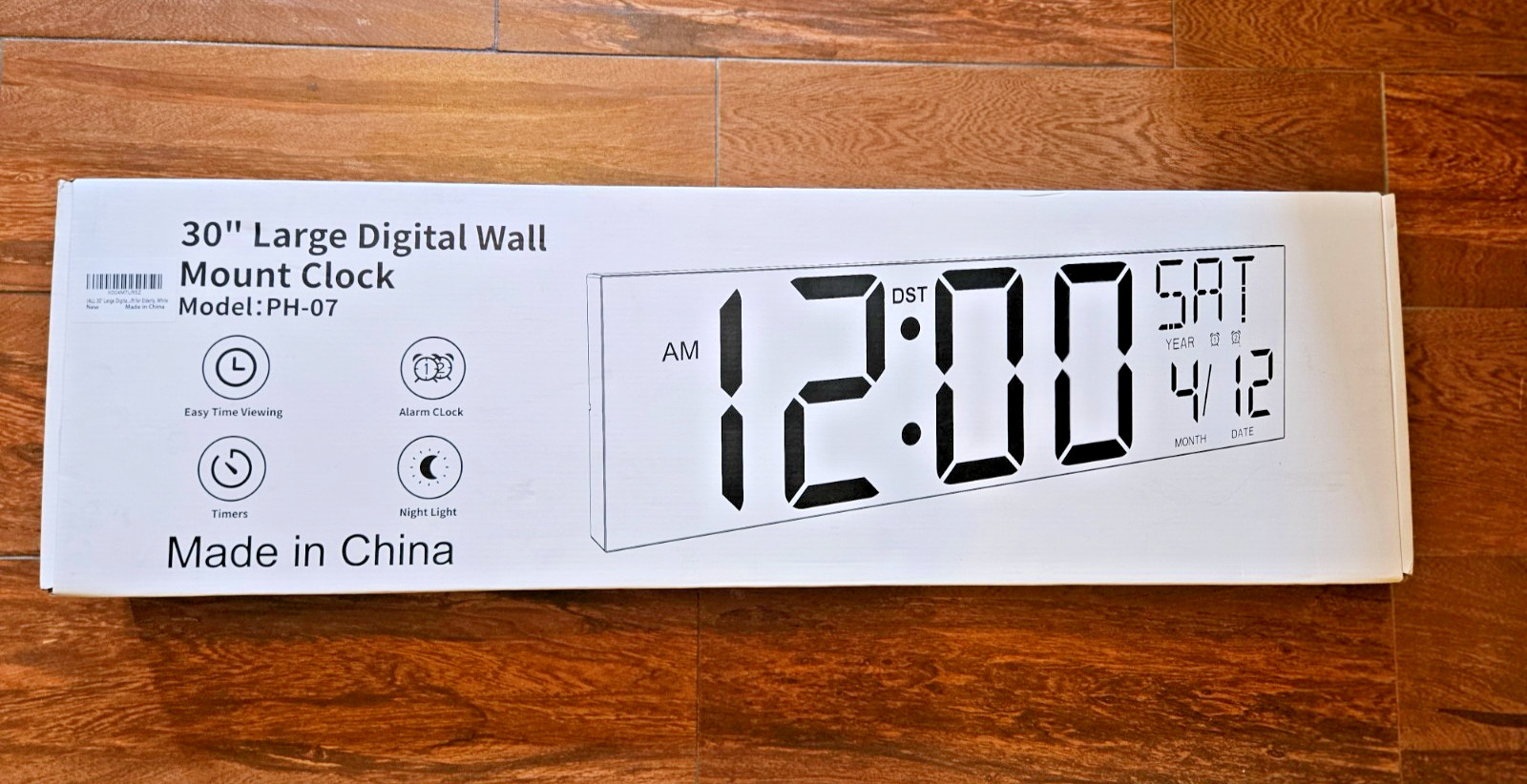 30" Extra Large LED Digital Wall Clock Remote Auto DST Home Office Gym gallery