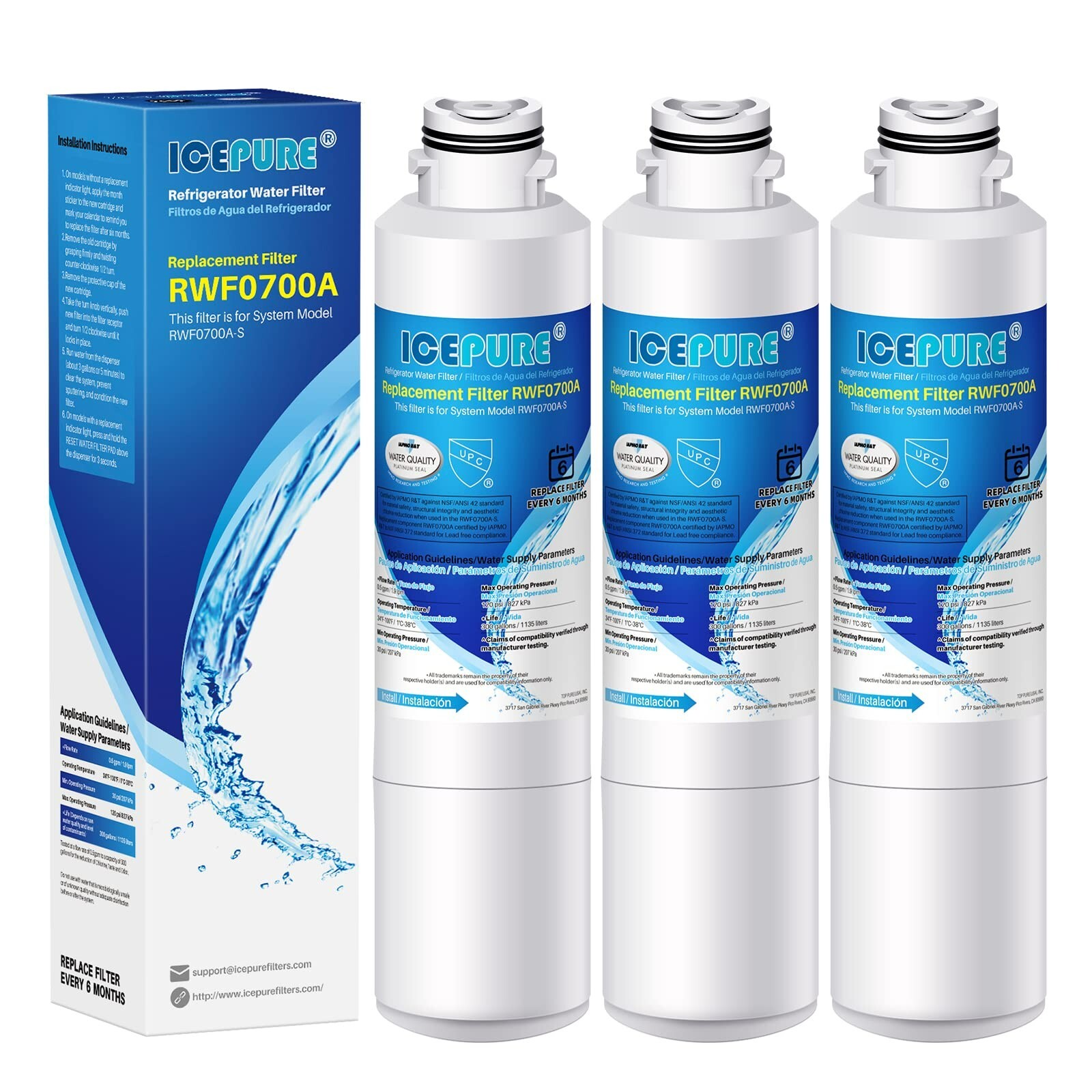 Fit For Samsung DA29-00020B HAF-CIN/EXP Refrigerator Water Filter 3 PACK Icepure gallery