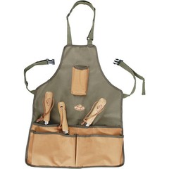 Esschert Design GT06 Adjustable Size Garden Canvas Tool Apron 6 Pockets Green