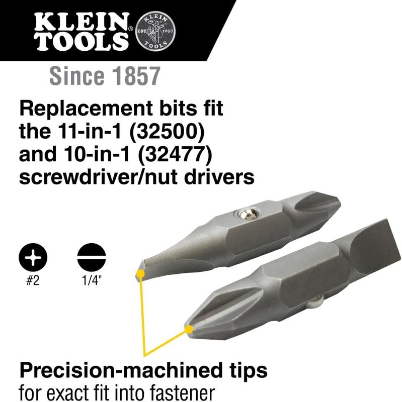 SCREWDRIVER/NUT DRIVE 2 REPLACEMENT BITS Klein Tool 32483 for 10-in-1 or 11-in-1 gallery