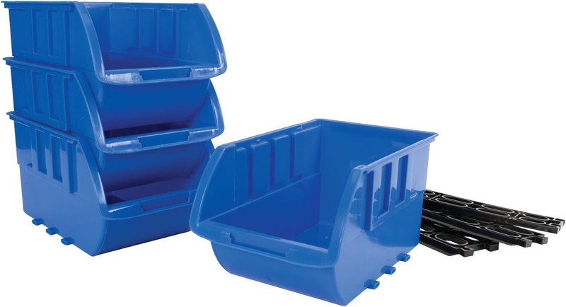 Large Stackable Storage Trays Adjustable Vertical or Horizontal Position 4 Pack gallery