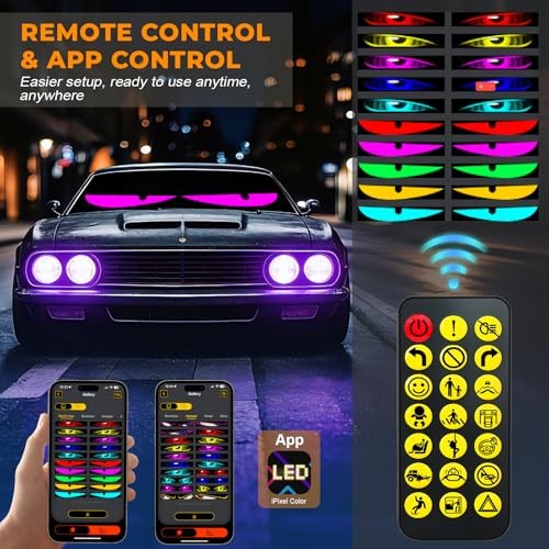 2 Pack Devil Eyes Light for Windshield - 24x5in - IP65 Waterproof - 23.6x4.7in gallery