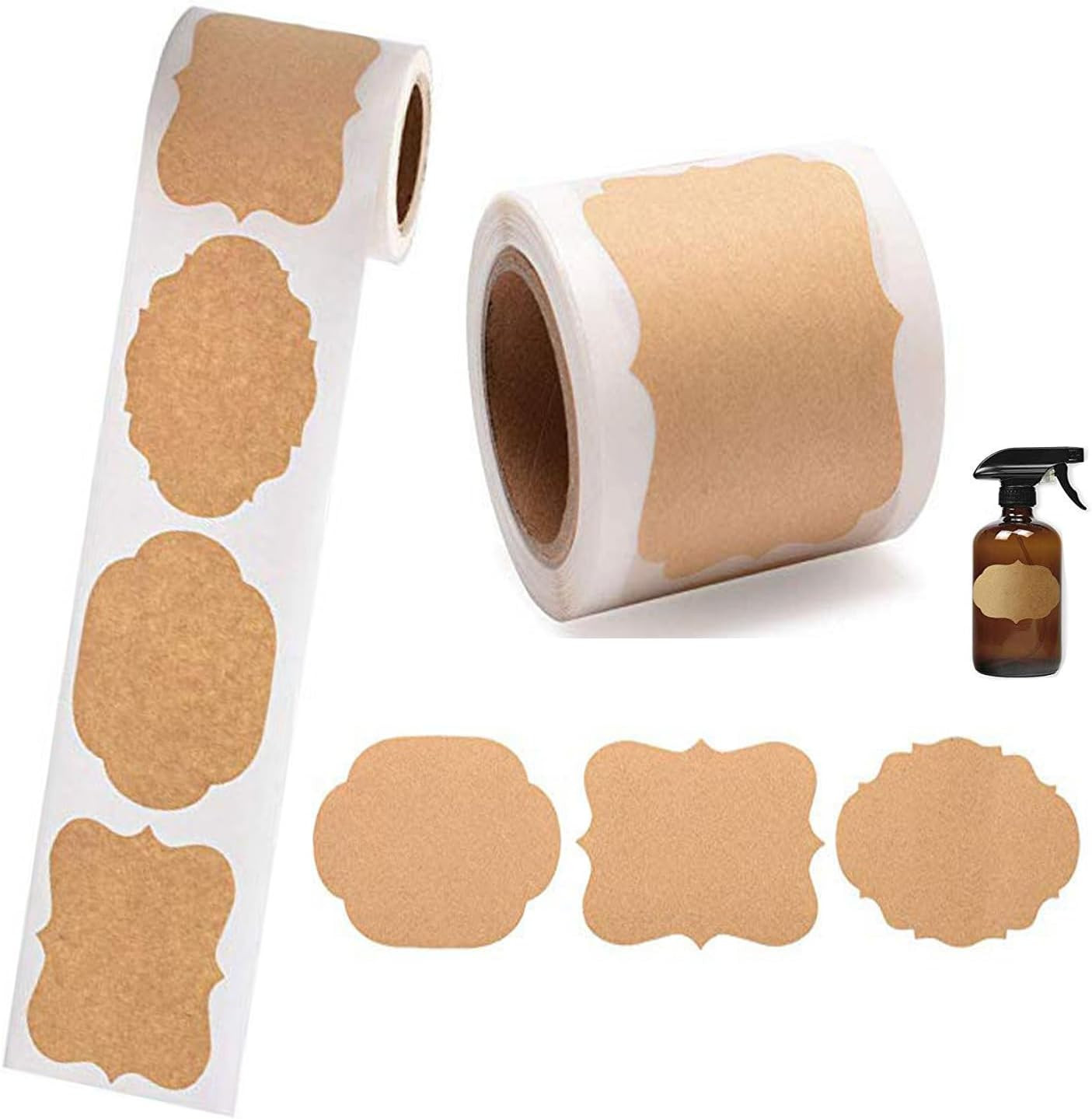 300PCS Canning Labels Name Tags Stickers, Kraft Paper Gift Tags Blank Self-Adhes gallery