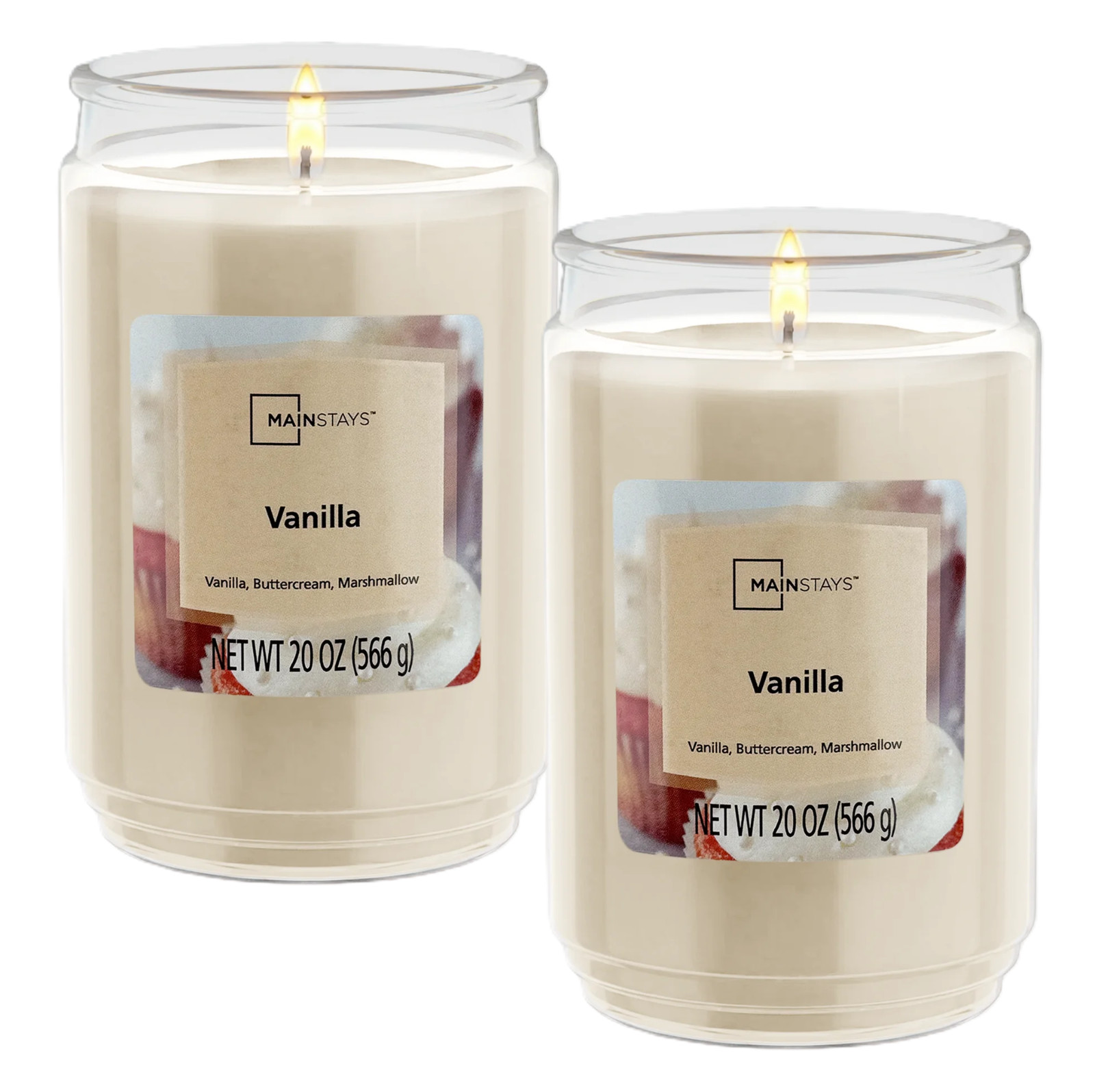 Mainstays Vanilla Scented Large Jar Candle 20 Oz. - Pack of 2 gallery