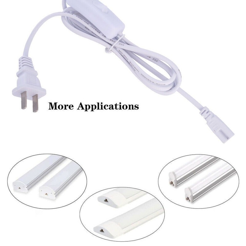 8 Pack 10FT Power Cable Cords Adapter Wire Switch for LED Tube Light Fixture gallery