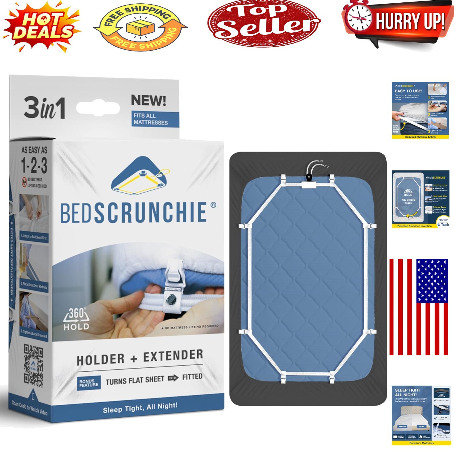 SecureFit Sheet Straps: Universal Bed Sheet Tighteners for Perfect Fit gallery