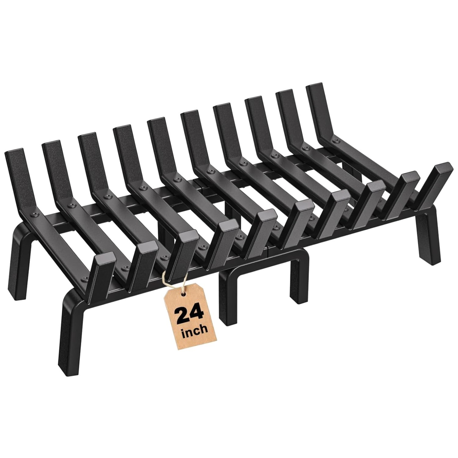 Wrought Iron 24 Inch Firewood Grate - Heavy Duty Anti-Sag Design for Fire Pits gallery