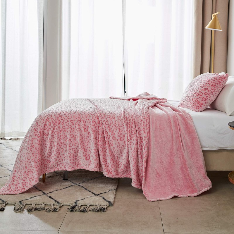 Leopard Print Throw Blanket, 60X80, Pink, Flannel Fleece, Soft, Lightweight gallery