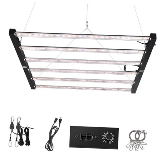 SZHLUX 720W LED Grow Light, Dimmable Full Spectrum Grow Lamp, Foldable 6-Bar gallery