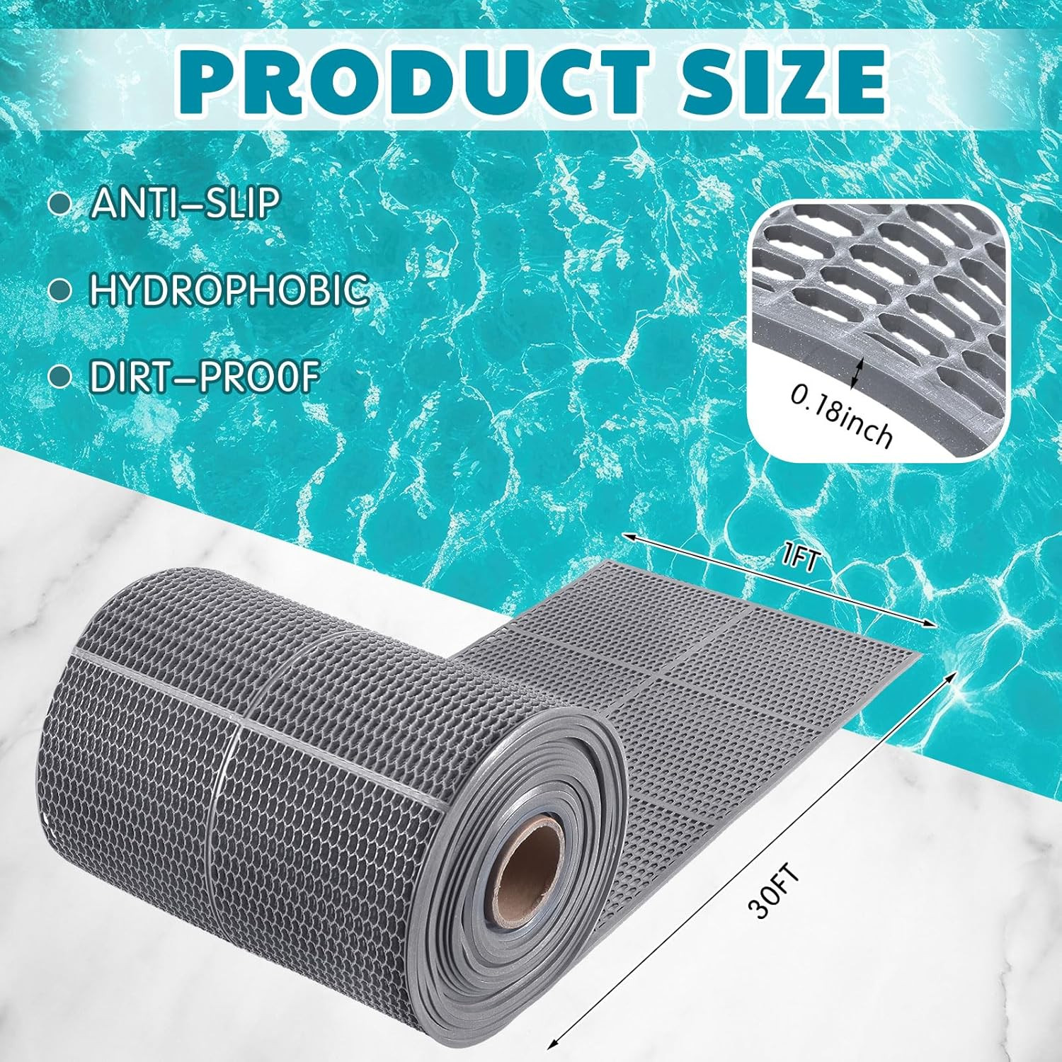 Pool Mat Non Slip Drainage Mats Swimming Pool Floor Deck Mats Rugs PVC Splash Me gallery