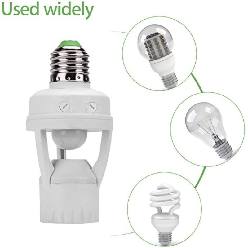 Screw-In Motion Activated Sensor Light Bulb Control Socket Adapter Dusk to Dawn gallery
