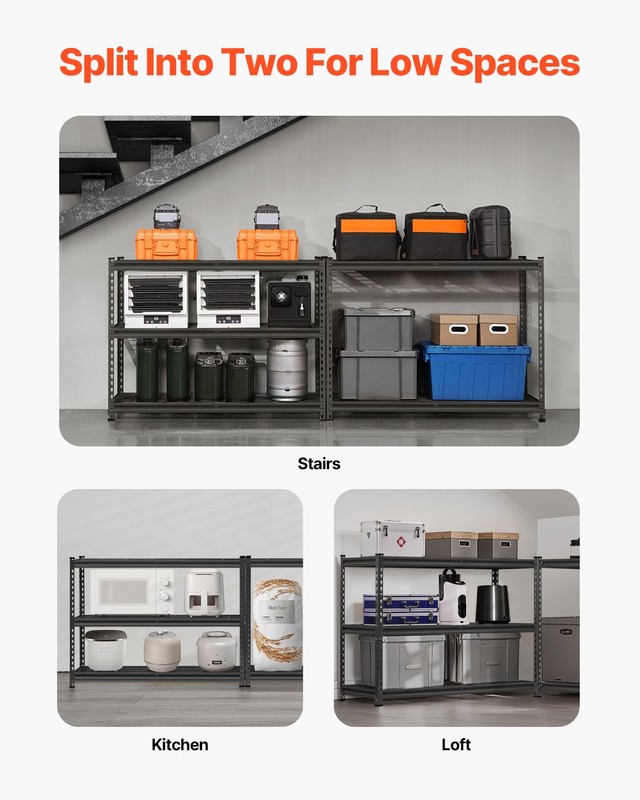 VEVOR Storage Shelves 5 Tier Adjustable Heavy Duty Garage Shelving Units 2500lbs gallery