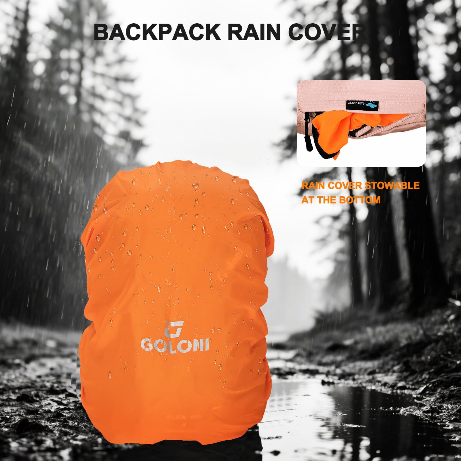 45L Hiking Backpack Lightweight Foldable, Waterproof Camping Backpack with Ra... 3