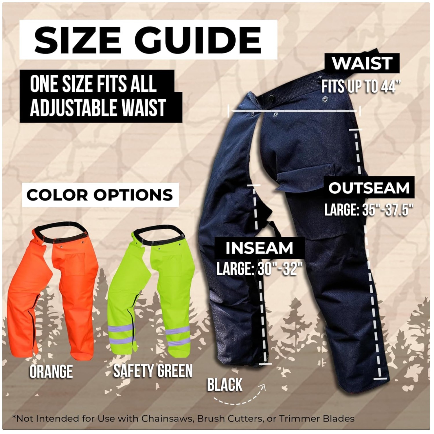 Multi-Use Trimmer Chaps for Men, Orange gallery