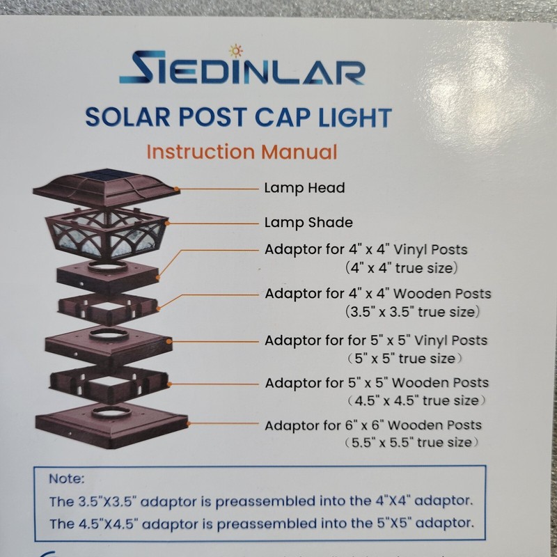 6 PCS Solar Post Cap LED Lights Outdoor Glass 2 Color Modes for 4x4 5x5 6x6 Post gallery