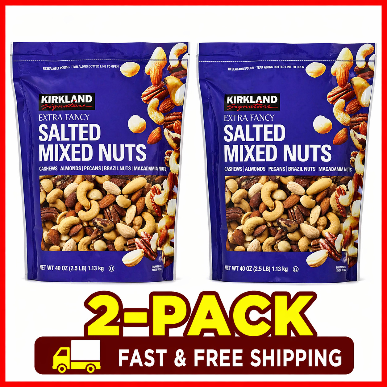 2-Pack Kirkland Signature Extra Fancy Mixed Nuts, Salted, 2.5 lbs gallery