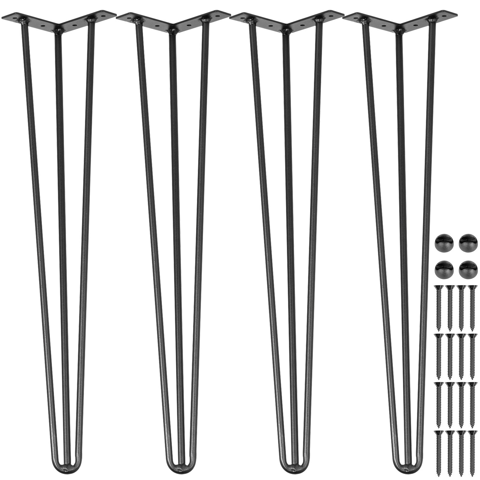 VEVOR Hairpin Table Legs 22 inch, Set of 4 DIY Desk Table Legs 3 Rods Heavy Duty gallery