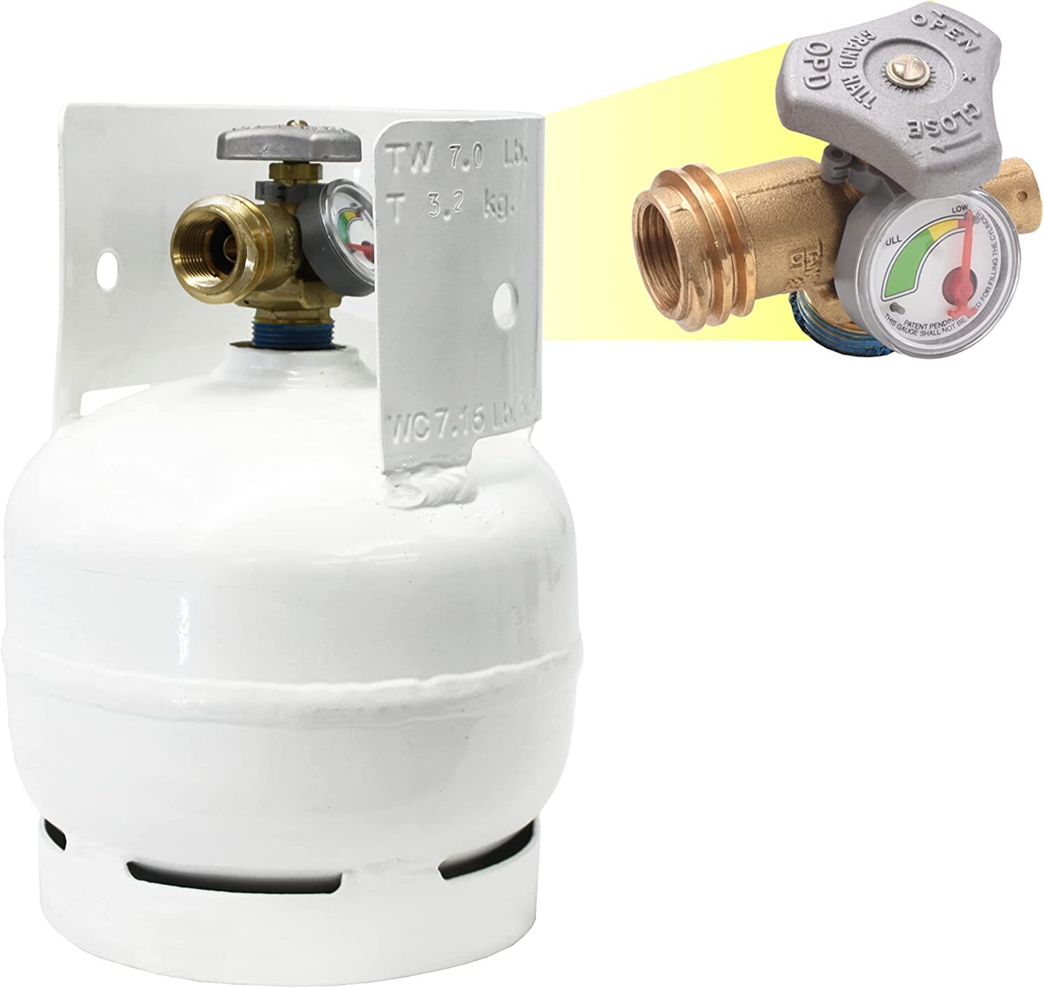 3 lb. Refillable Steel Propane Cylinder with OPD Valve & Built-in Site Gauge gallery