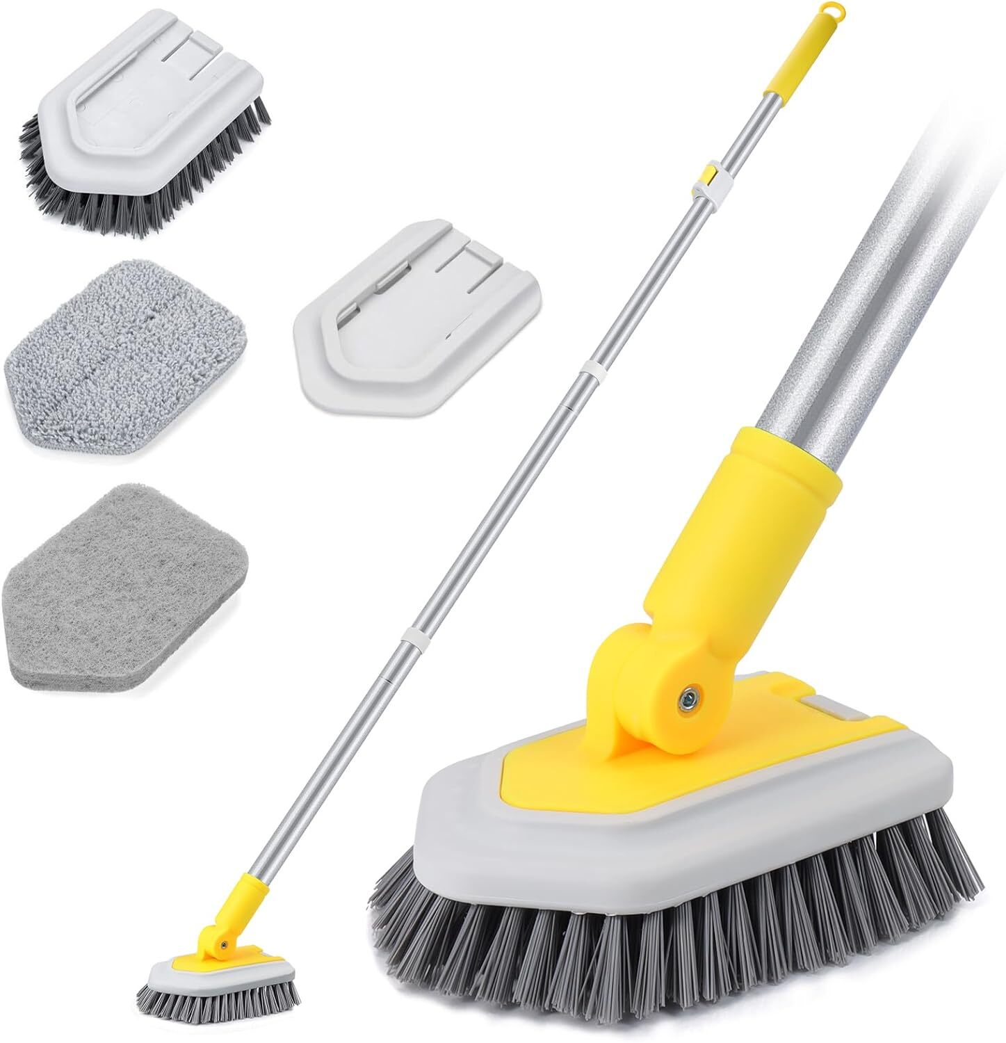 Lalafancy Shower Cleaning Brush with Locking Head 3 in 1 Tub Tile Scrubber Br... gallery