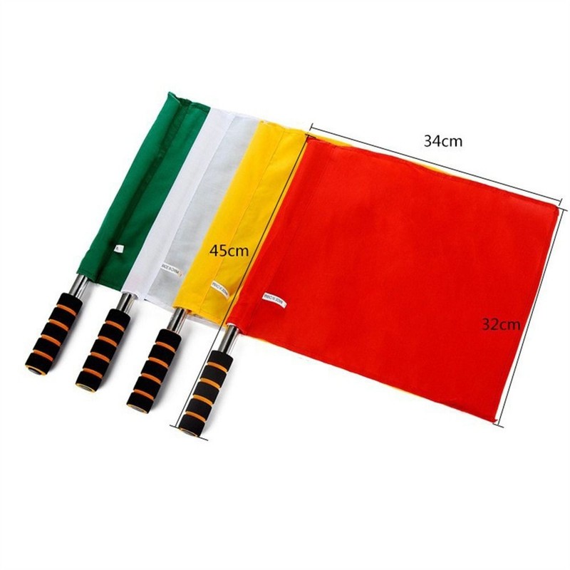 Multicoloured Color Soccer Referee Flag Fair Play Sports Match Linesman Flags gallery