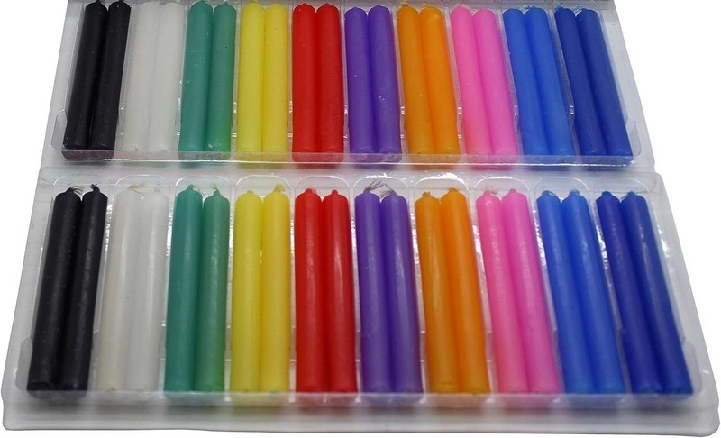Taper Spell Candles 40 Pcs, Assorted Colors, Use for Casting Chimes, Spells, gallery