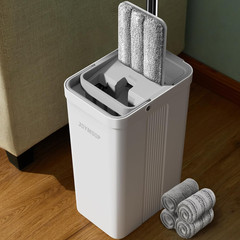 Flat Mop System, Microfiber Mop and Bucket Set, White, Commercial & Household Us