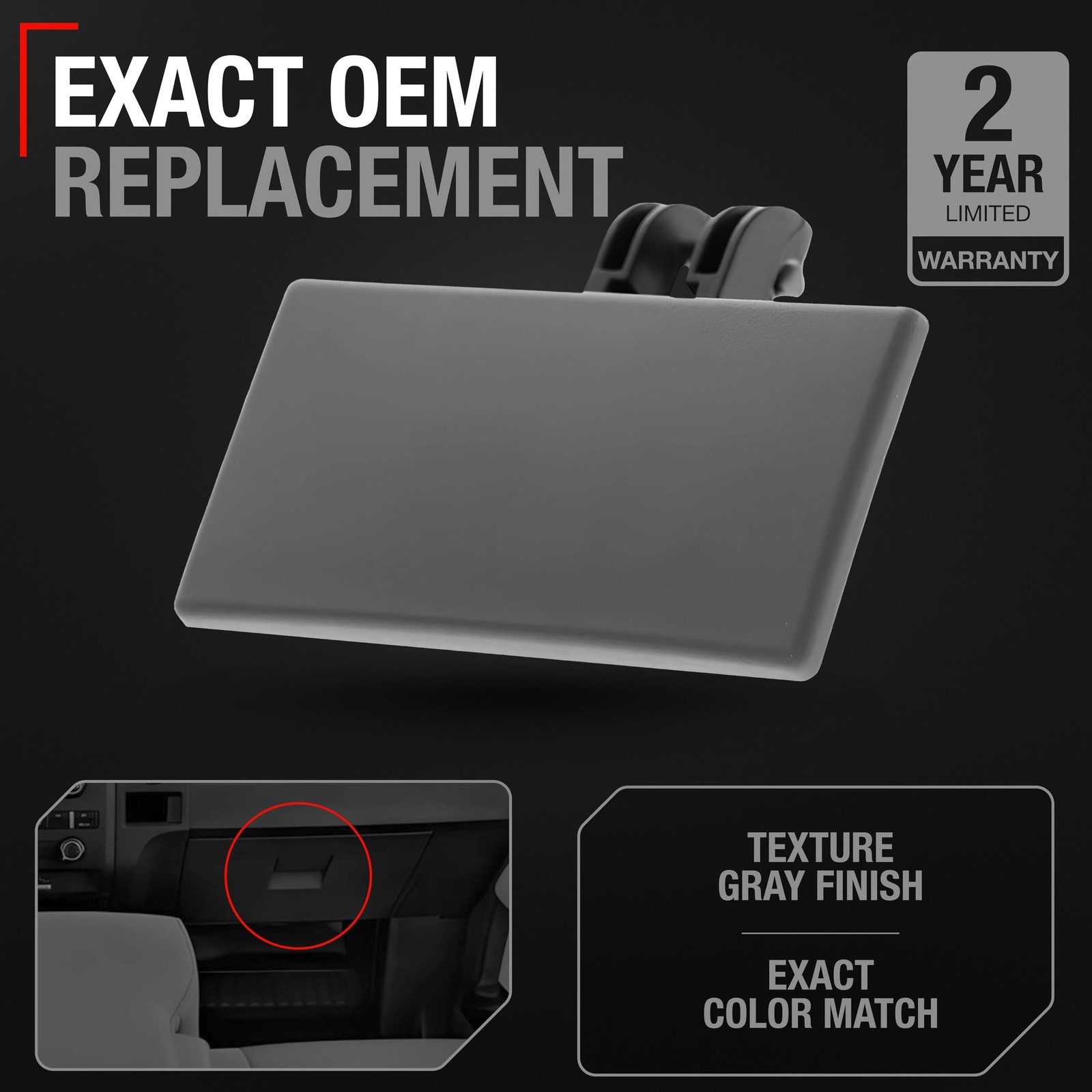 T1A Glove Box Latch Replacement - Compatible with 2011-2014 Ford F-150 - Gray... gallery