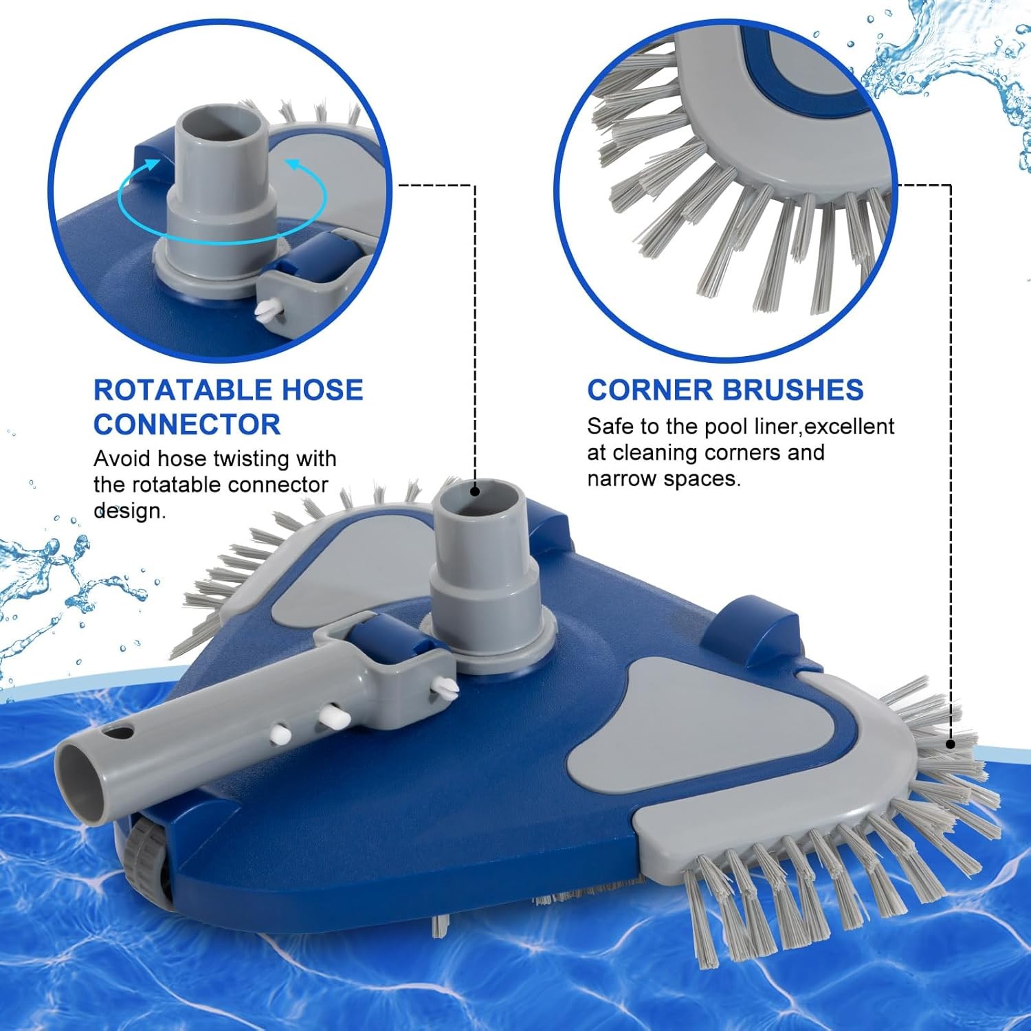 Pool Vacuum Head Weighted Pool Vacuum Head with 1 1 4'' 1 1 2'' Swivel Hose gallery