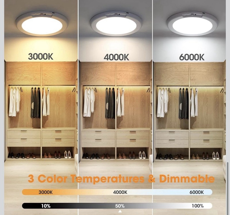 Rechargeable Motion Sensor Ceiling Light W/Remote Battery Powered Wireless 1/2/4 gallery