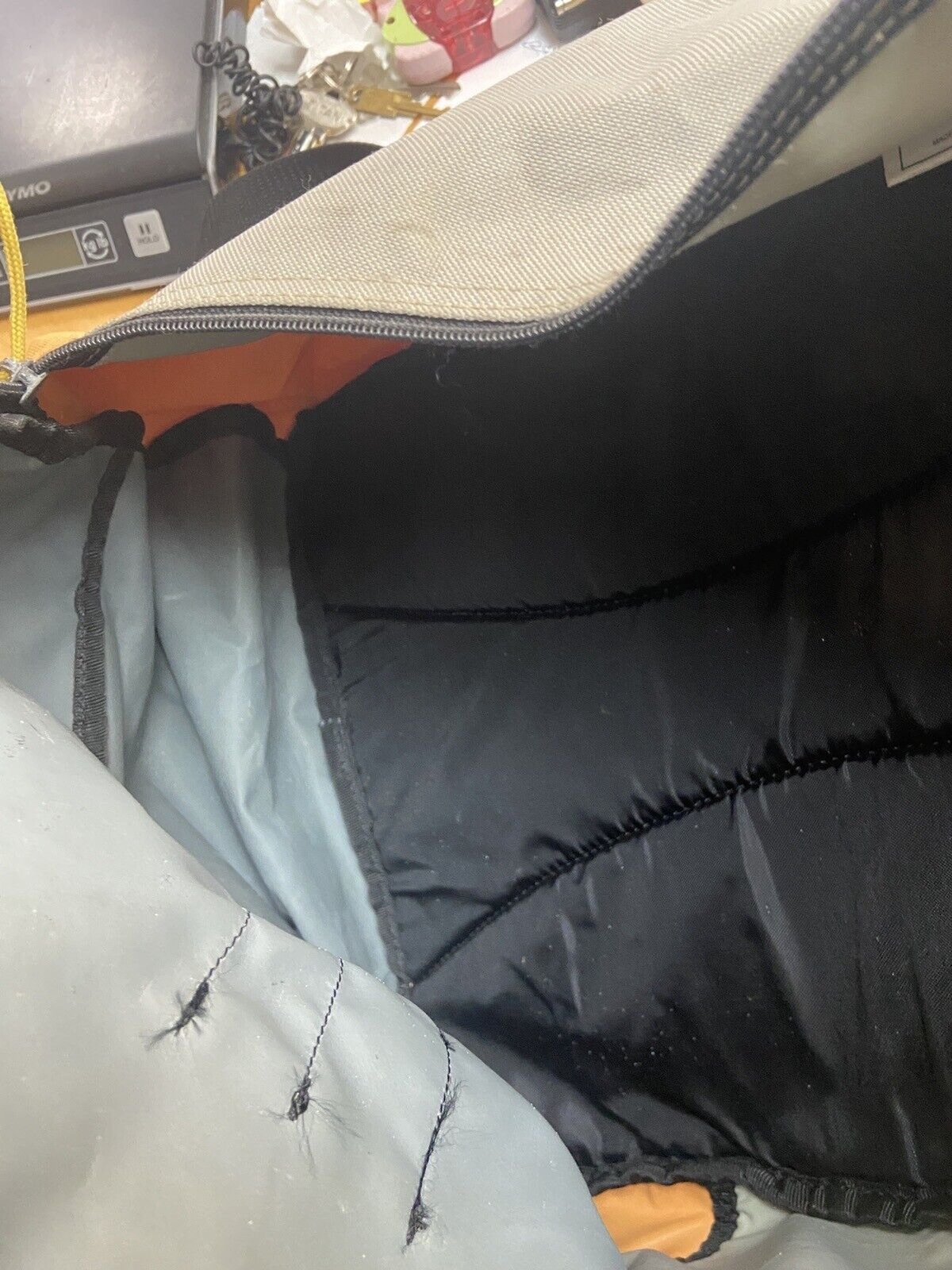 Adidas Large Back Pack Orange Black Gray Stained Shool Canvas 5