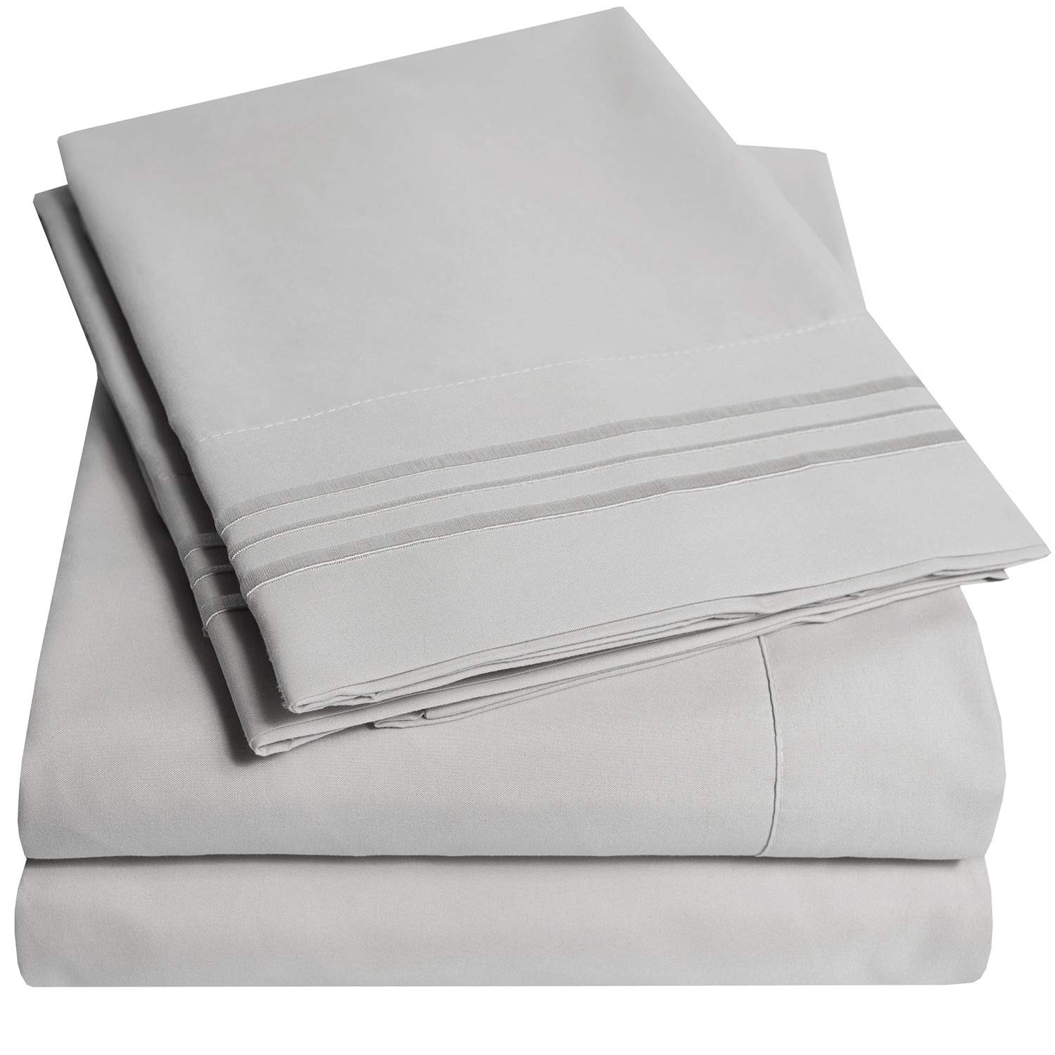 1500 Supreme Collection Extra Soft RV Short Queen Sheets Set, Silver - Luxury... gallery