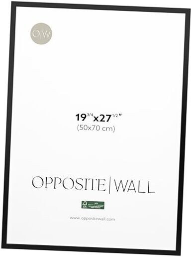 - 50x70 cm - Solid Wood Picture Frame - Lightweight, 19 ¾ x 27 ½ in Black gallery