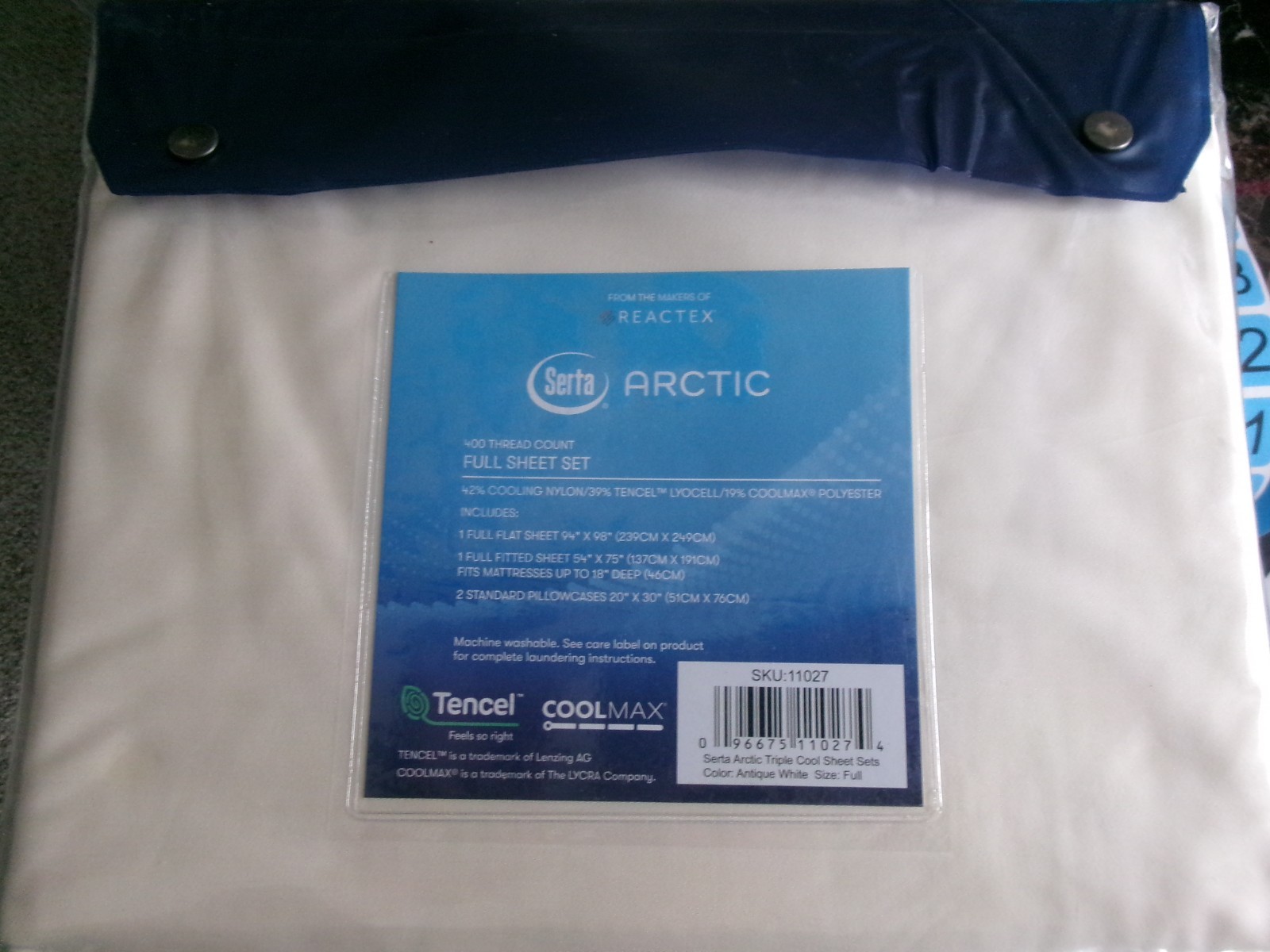 New Full Size Sheet Set** Serta Artic Cooling Set ** Antique White # 1121 gallery