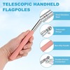 1-Pack Telescopic Handheld Flagpoles, 5.2ft/1.6m Stainless Steel Pole [Pink] gallery
