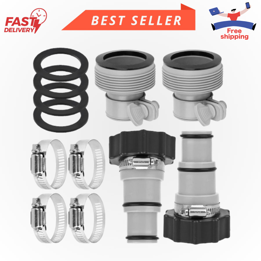Pool Hose Adapter Type A/B for Intex, Pool Pump Hose Adapter with Clamps Gaskets gallery