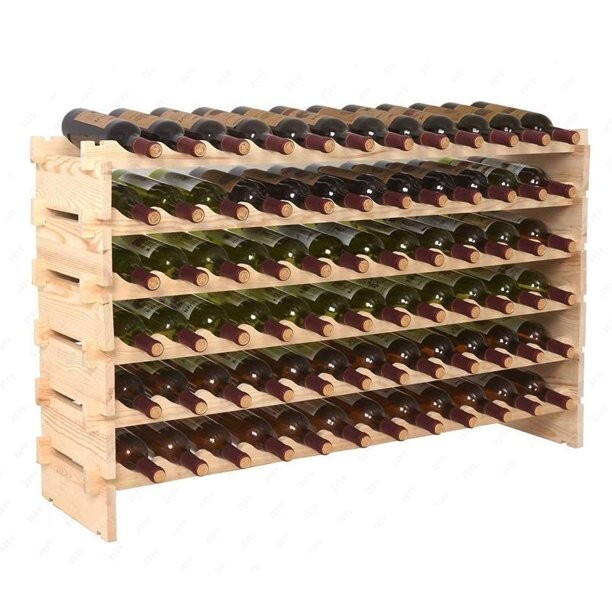 ZENY Wood 72 Bottle Wine Rack Stackable Storage 6 Tier Storage Display Shelves gallery