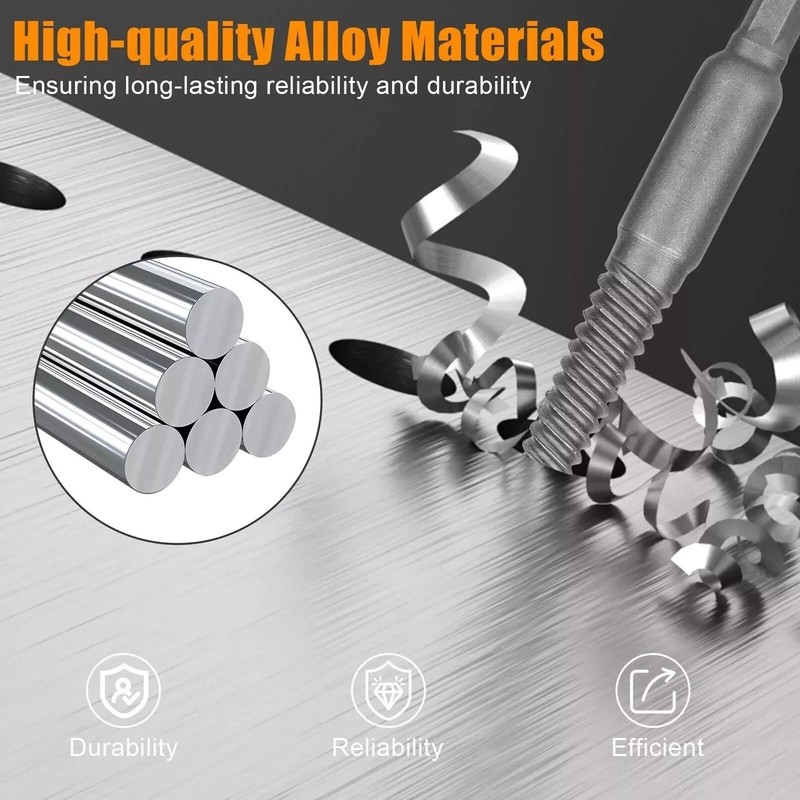 12Pcs Stud Screw Extractor Remover 1/4 Inch Hex Shank Damaged Bolt Easy Out-Sets gallery