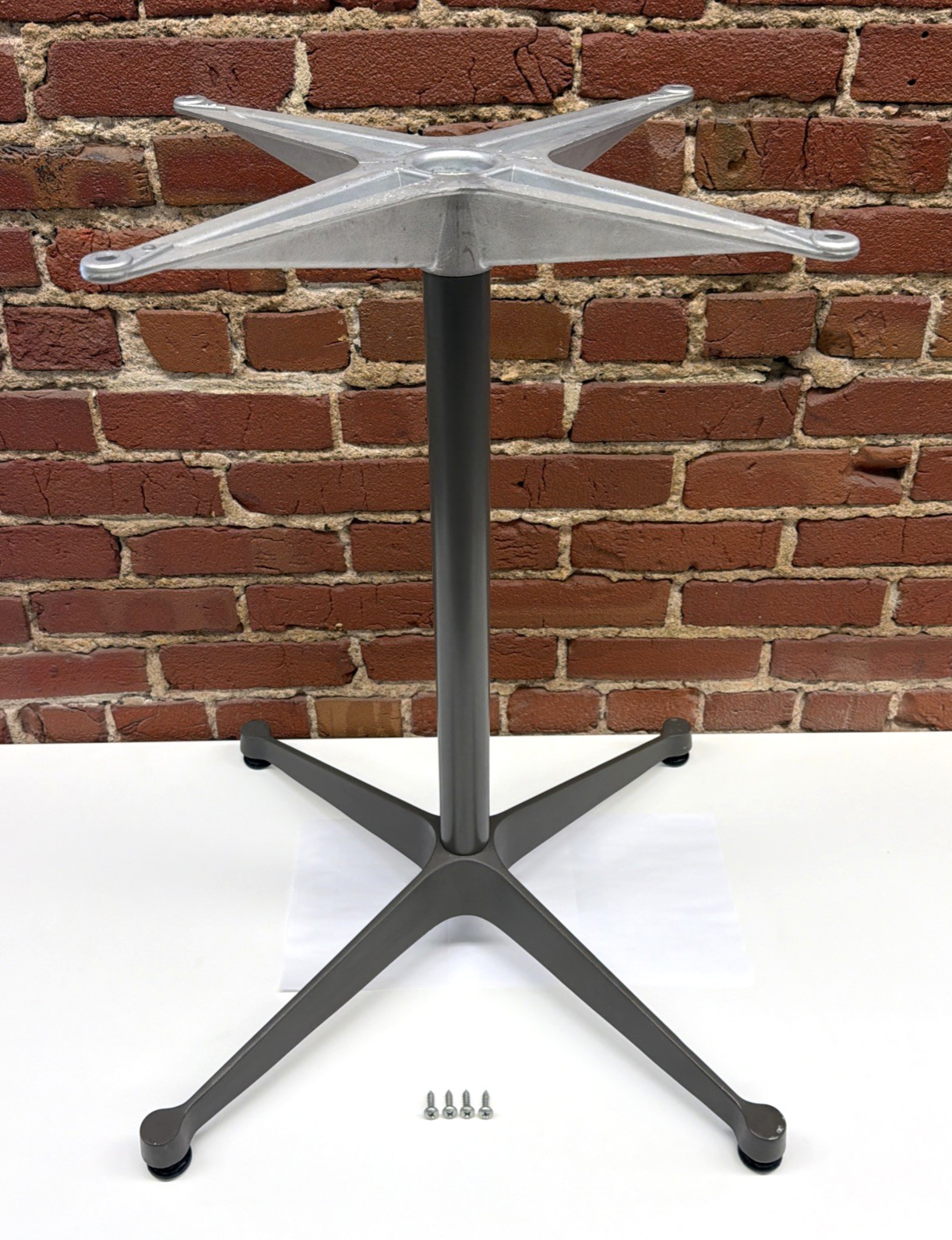 Herman Miller Eames Aluminum Group Contract Table Base Pedestal MCM w/ Glides gallery