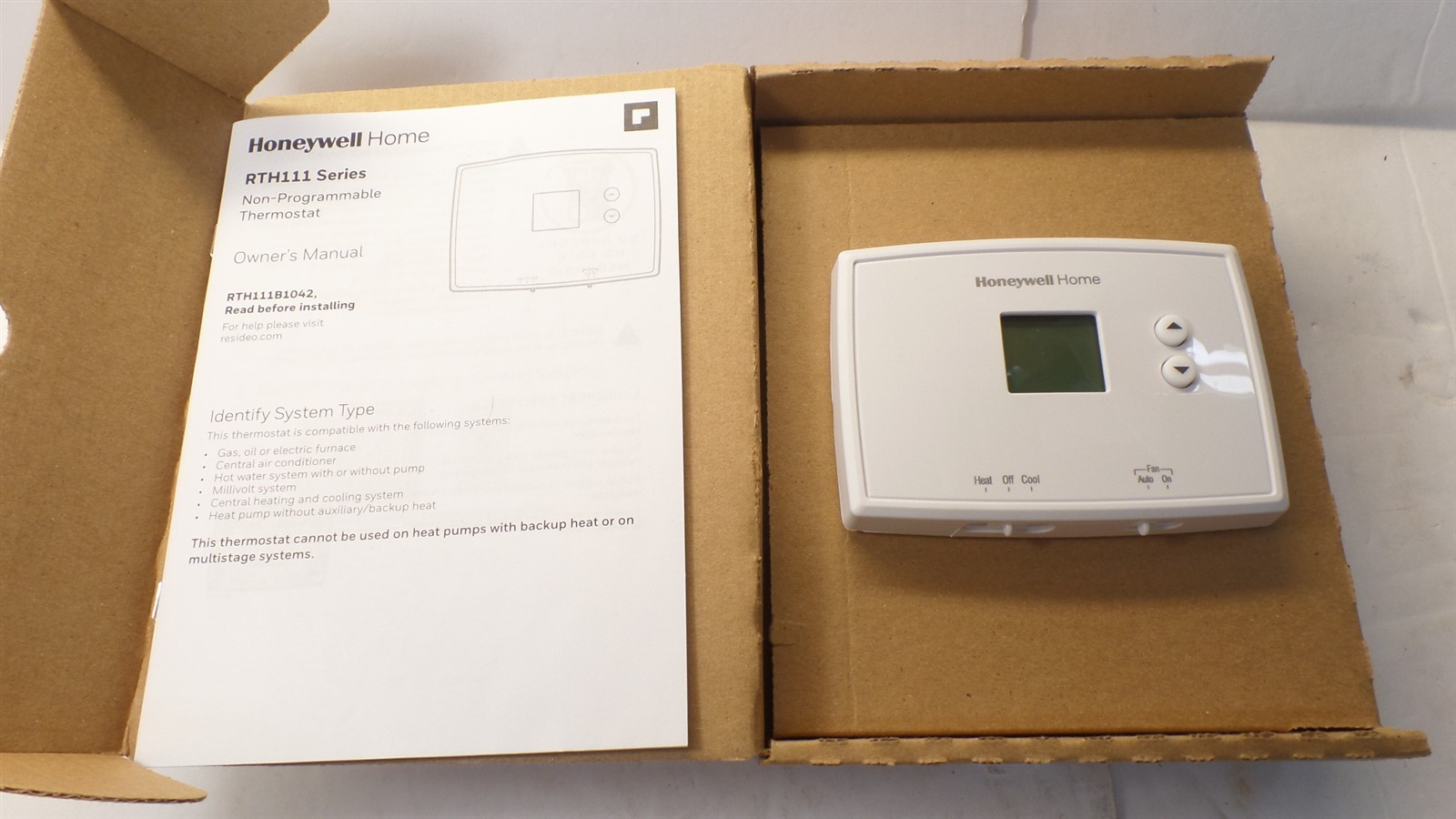 HONEYWELL HOME RTH111B HORIZONTAL NON-PROGRAMMABLE THERMOSTAT gallery