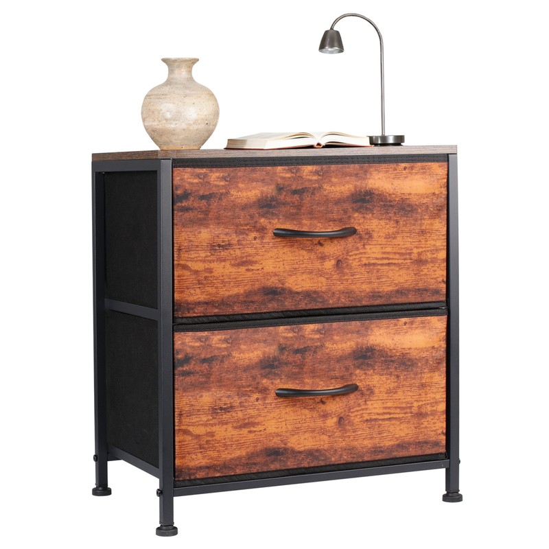 2Pcs Nightstand End Table Side Table with 2 Fabric Drawers Bedside Table Bedroom gallery