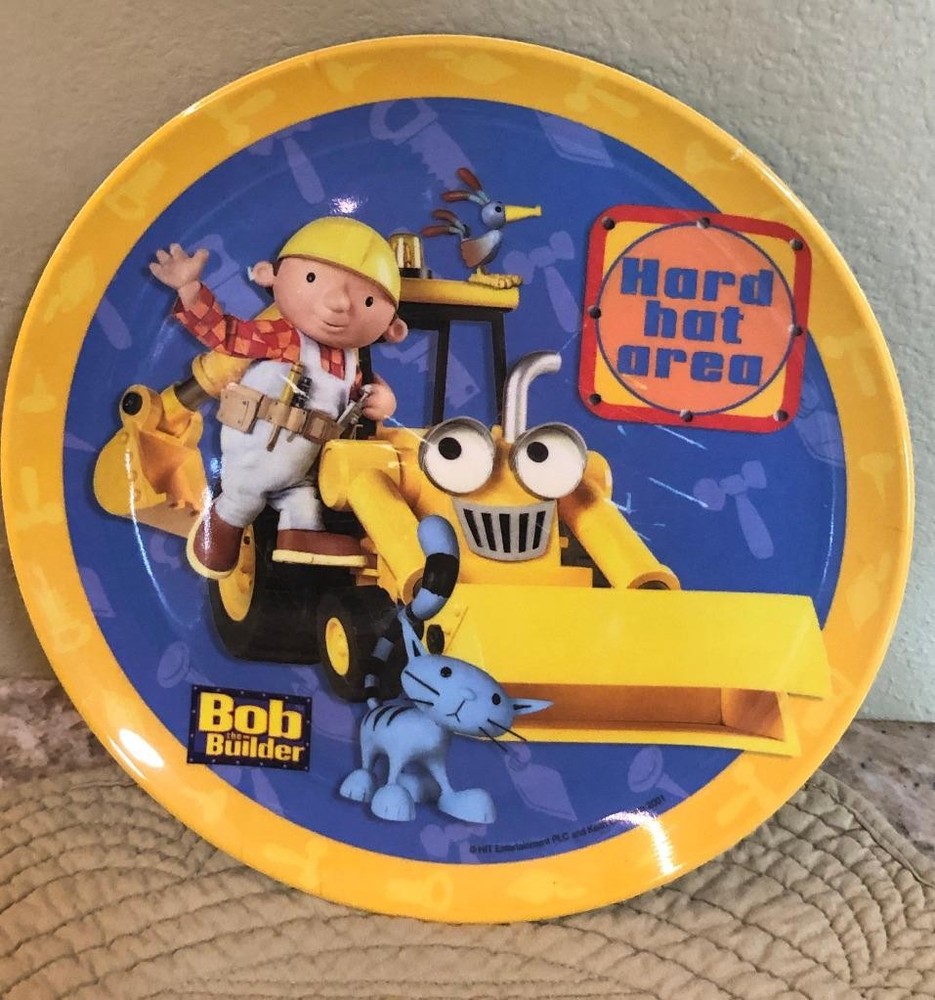 Bob the Builder Plate (8") Hard Hat Area Vintage 2001 Collectible Zak Designs