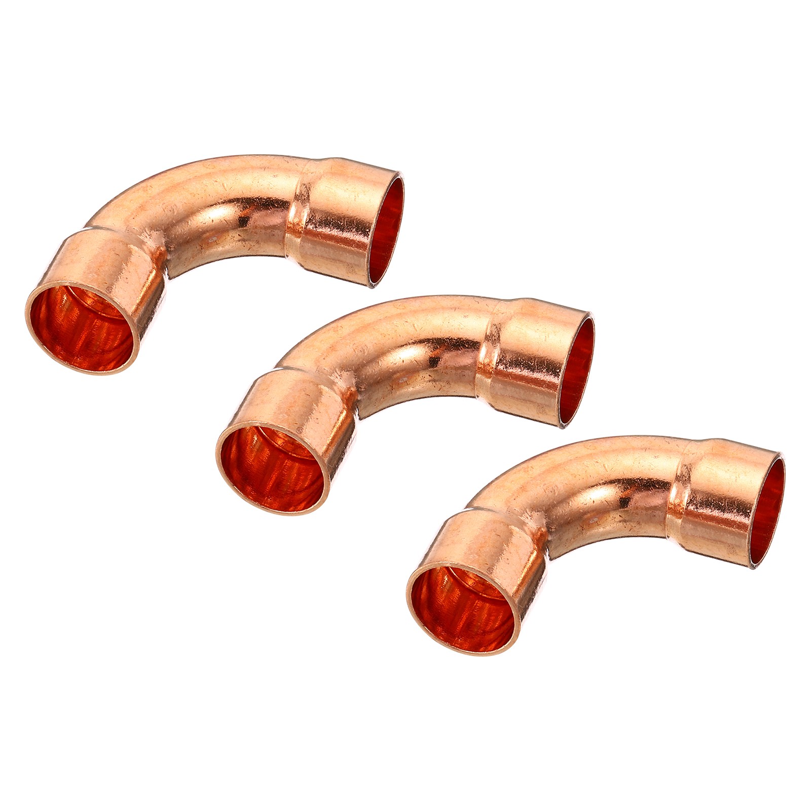 3 Pack 5/8 Inch (16mm) ID Elbow Copper Pipe Fitting 90 Degree Long Turn Pressure gallery
