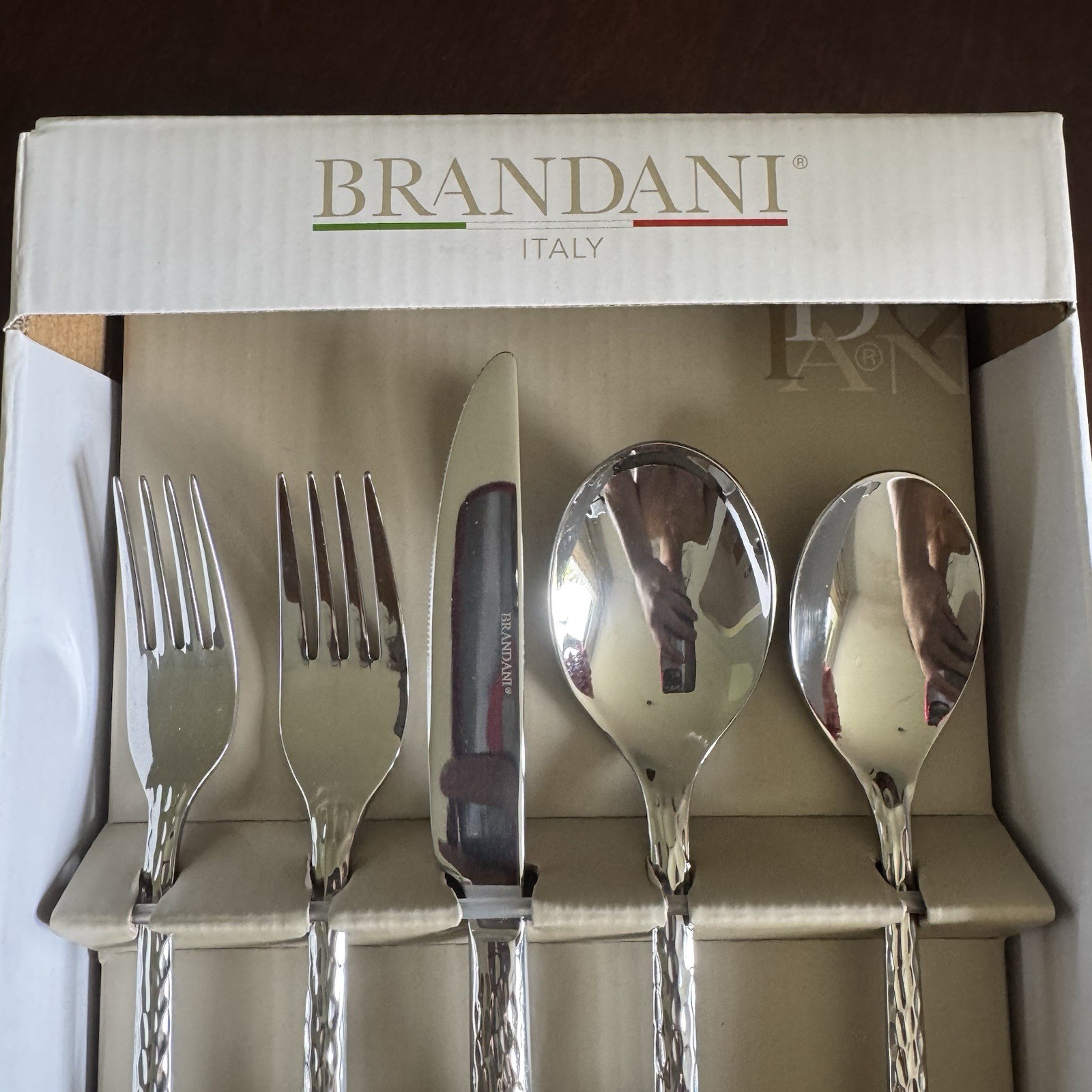 Brandani Italy Diamond Hotel Collection Hi Qlty StainlessSteel 20Pc Flatware Set gallery